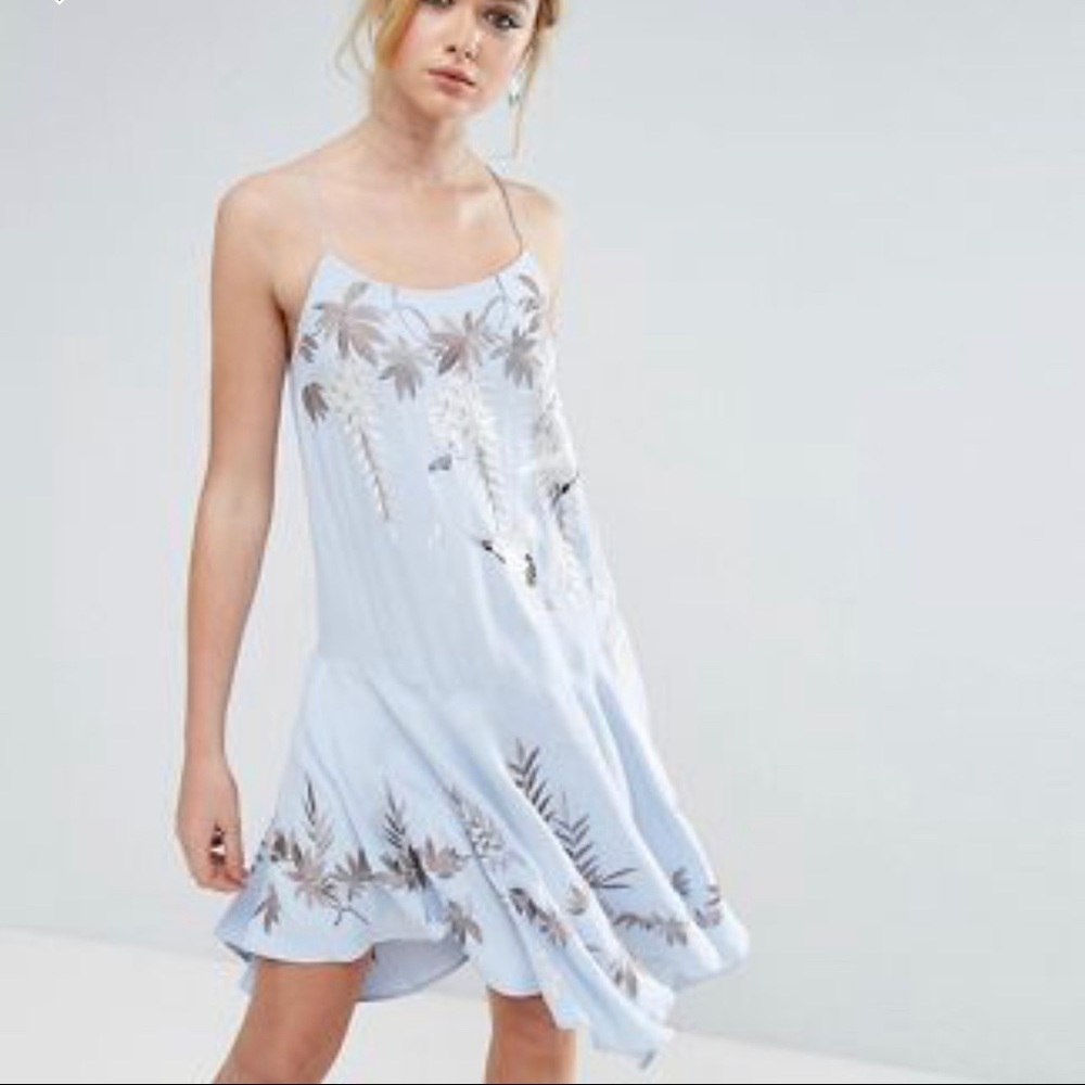 ASOS PREMIUM embroidered cami slip dress